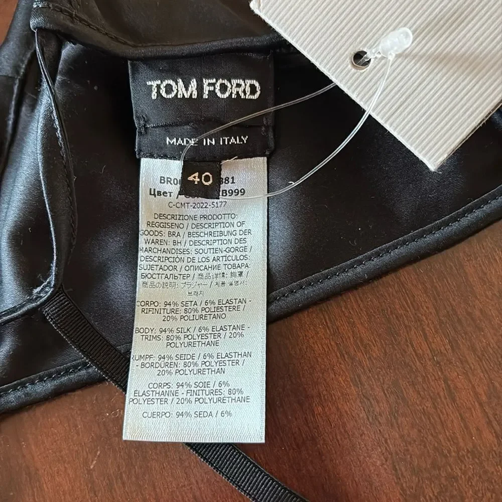 TOM FORD Stretch Silk Triangle Bra size 40 NWT $695